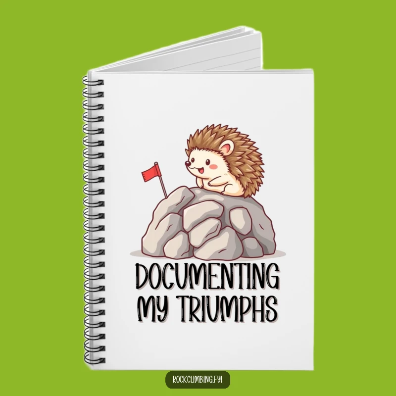 Funny Happy Hedgehog Flag Notebook - Journal Your Victories Hilariously