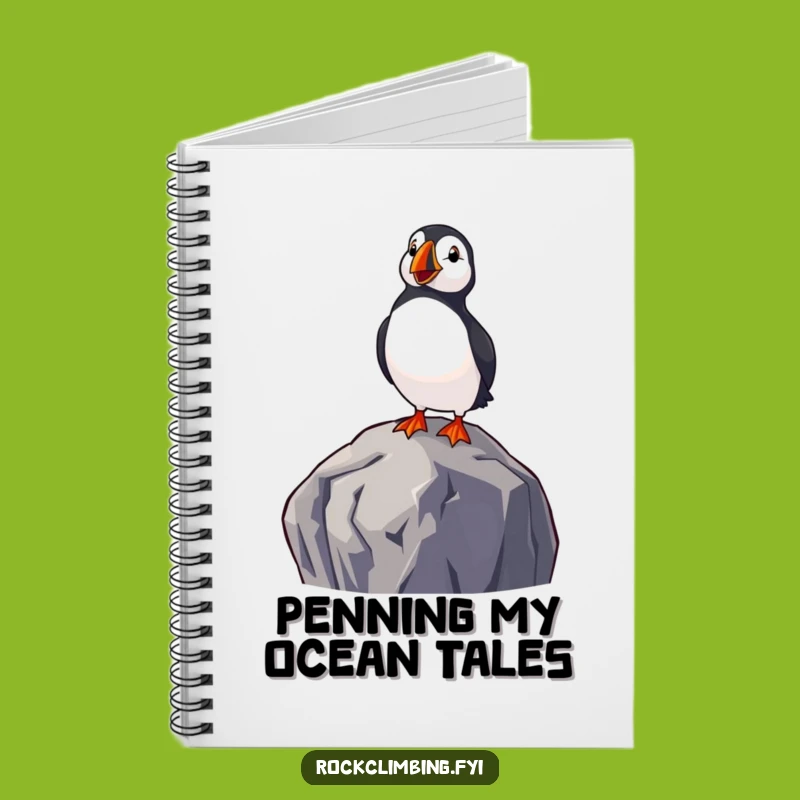 Funny Delighted Puffin Notebook - Journal Your Thoughts by the Sea
