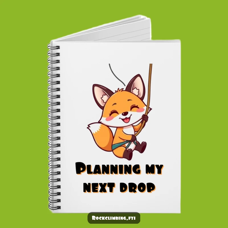 Funny Fox Rappelling Notebook: Adventure Log, Humorous Journal Gift