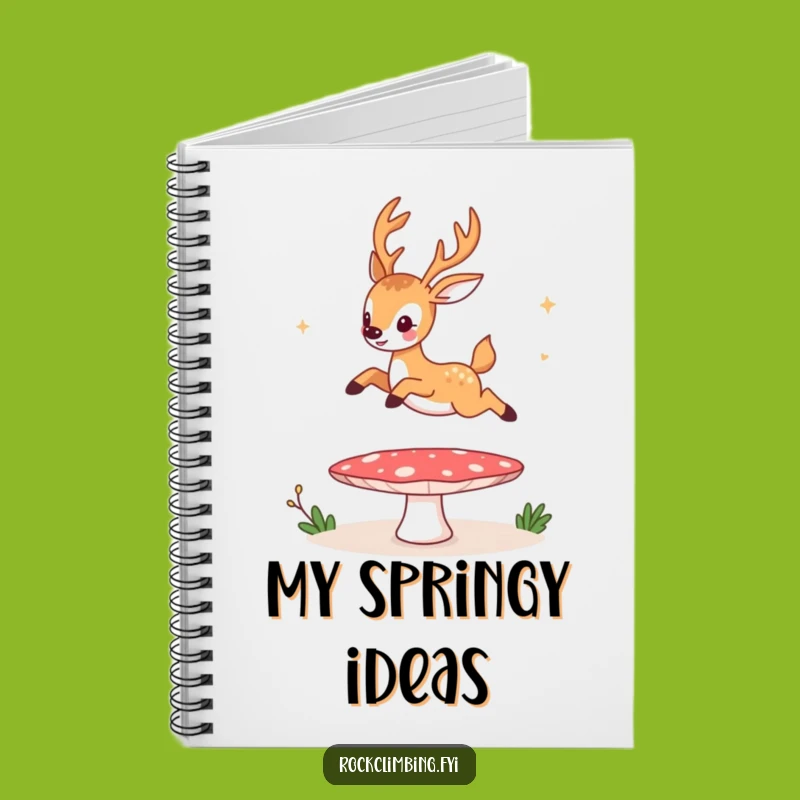 Funny Deer Mushroom Trampoline Notebook - Jot Down Hilarious Thoughts