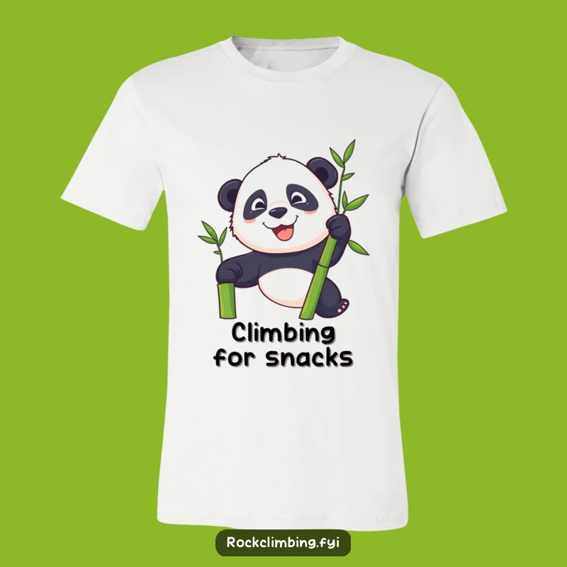Funny Panda Climber Tee - Bamboo Adventure & Determined Spirit