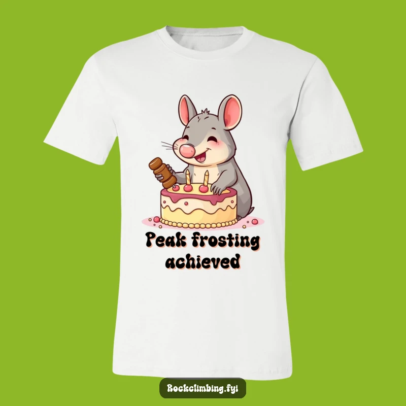Funny Aardvark Cake Expedition T-Shirt: Climb to Deliciousness!