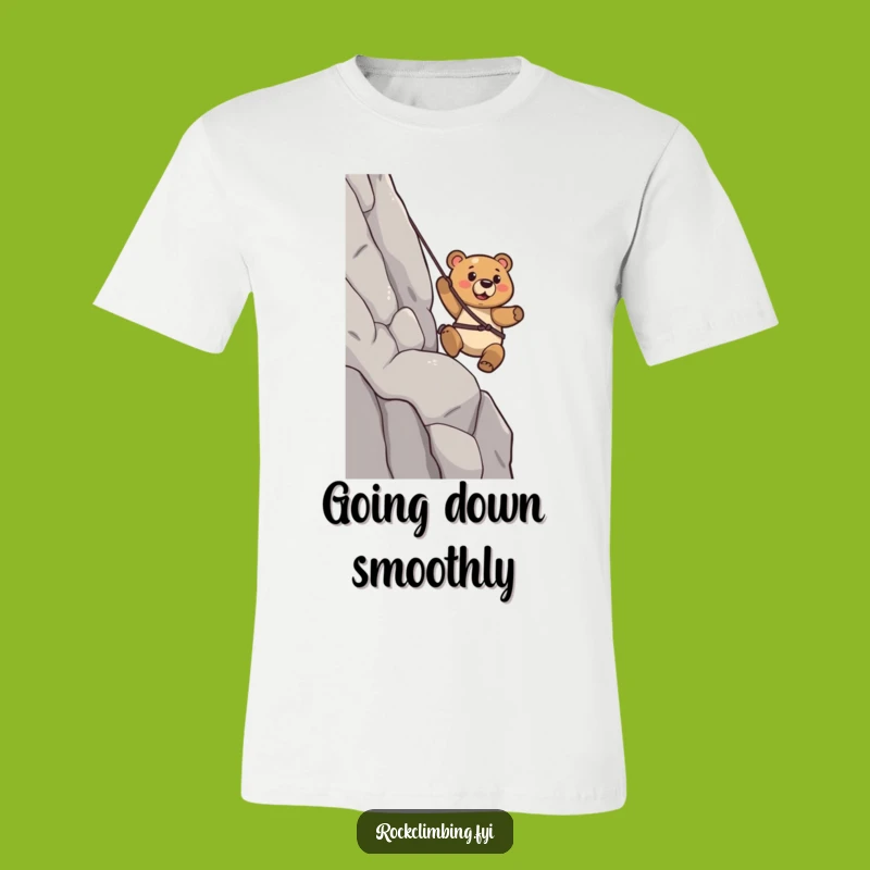 Funny Bear Rappelling T-Shirt: Confident Strider Adventure Tee - Great Gift