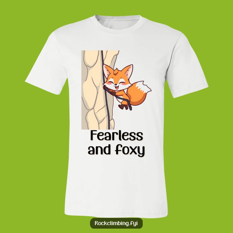 Funny Fox Rappelling T-Shirt: Energetic Outdoor Adventure Tee, Perfect Gift!