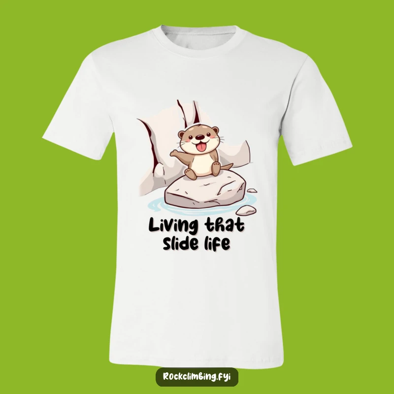 Funny Otter Sliding T-Shirt: Hilarious Fun for Water Lovers and Playful Souls