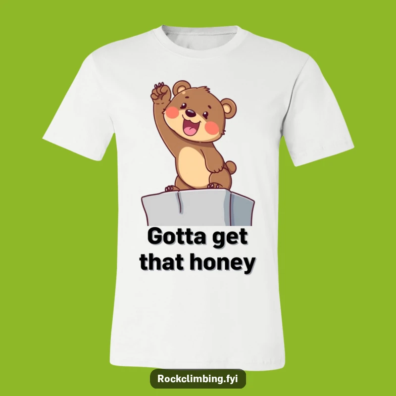 Funny Bear Cub Climbing T-Shirt: Determined Explorer Tee, Perfect Achievement Gift!