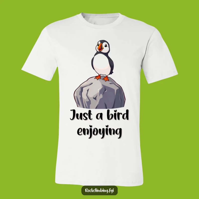 Funny Delighted Puffin T-Shirt - Joyful Bird Watching Tee
