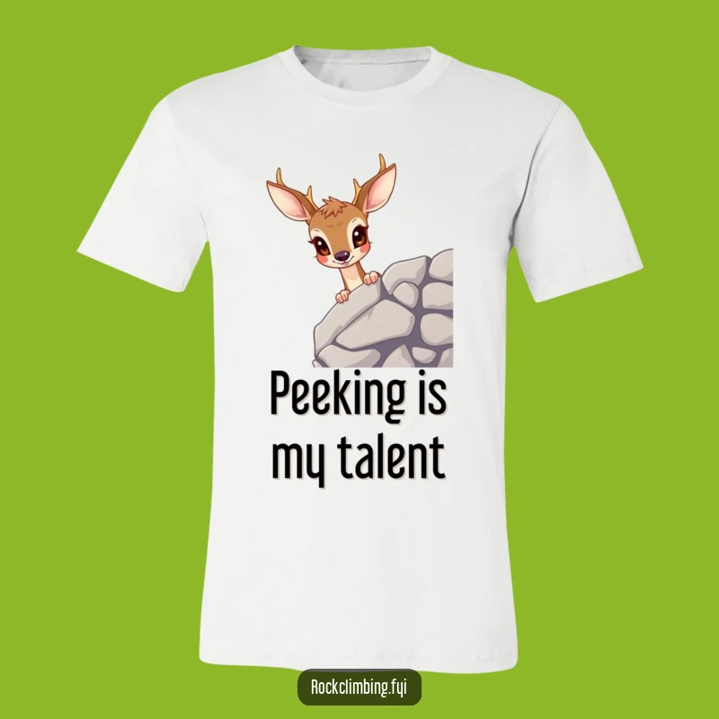 Funny Deer Peering T-Shirt: Hilarious Wildlife Wonder for Outdoor Enthusiasts