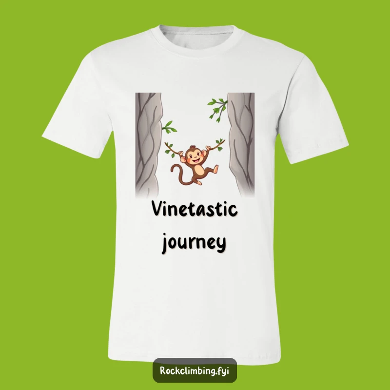 Funny Monkey Vine Swing T-Shirt: Silly Primate Adventure Tee