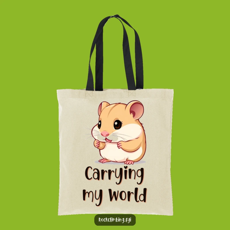 Funny Curious Hamster Climber Tote Bag - Carry Your Essentials with Wit