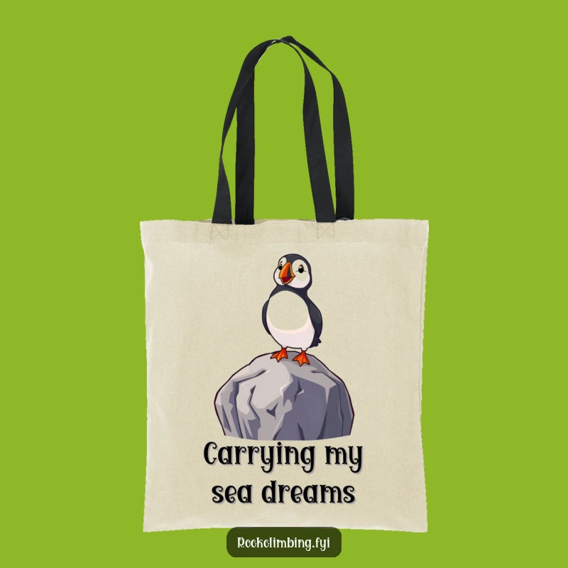Funny Delighted Puffin Tote Bag - Durable & Joyful Coastal Carryall