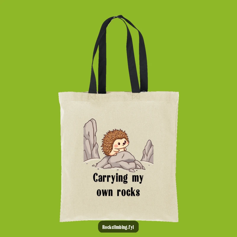 Funny Hedgehog Tote Bag: Brave Sideways Explorer, Eco-Friendly Humorous Gift