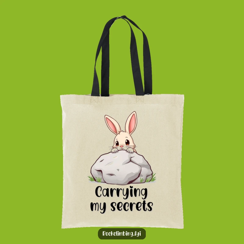Funny Rabbit Boulder Tote Bag: Carry Your Essentials with Curious Determination