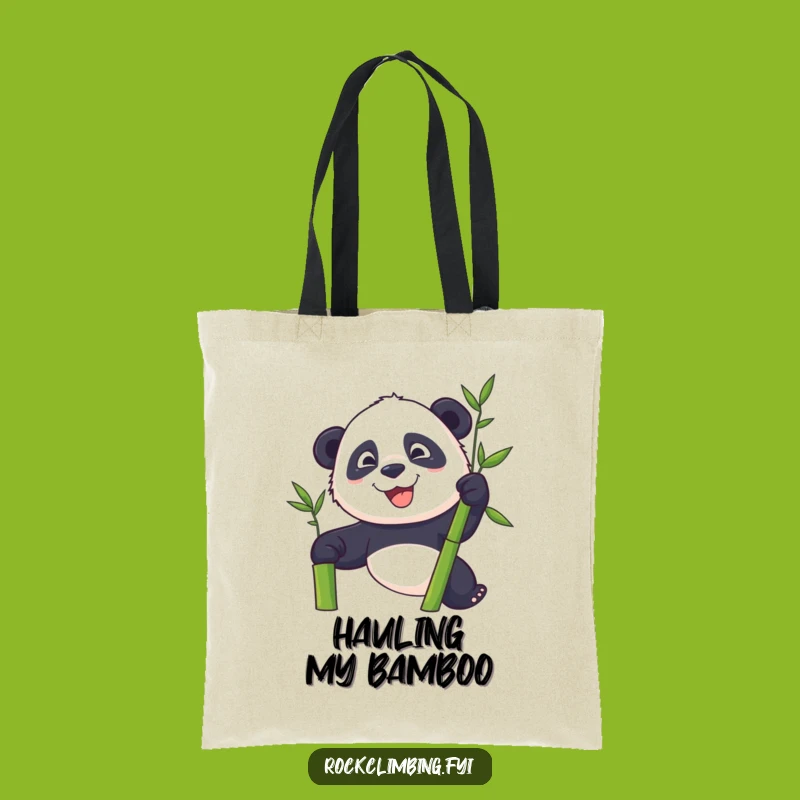 Funny Panda Climber Tote Bag - Carry Your Goals with Style