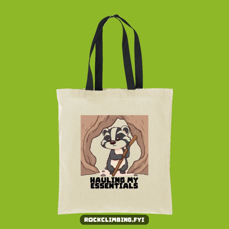 Funny Badger Tote Bag: Hilarious Carry-All for Adventurers and Climbers
